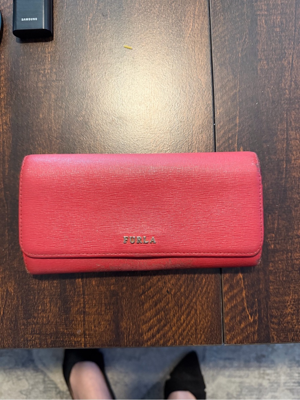 Furla Coral Pink Leather Continental Wallet